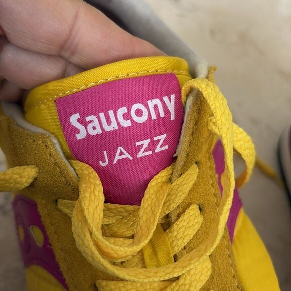 SAUCONY Jazz Original Retro Classic Sneakers Running Shoes Yellow & Pink - Picture 10 of 13